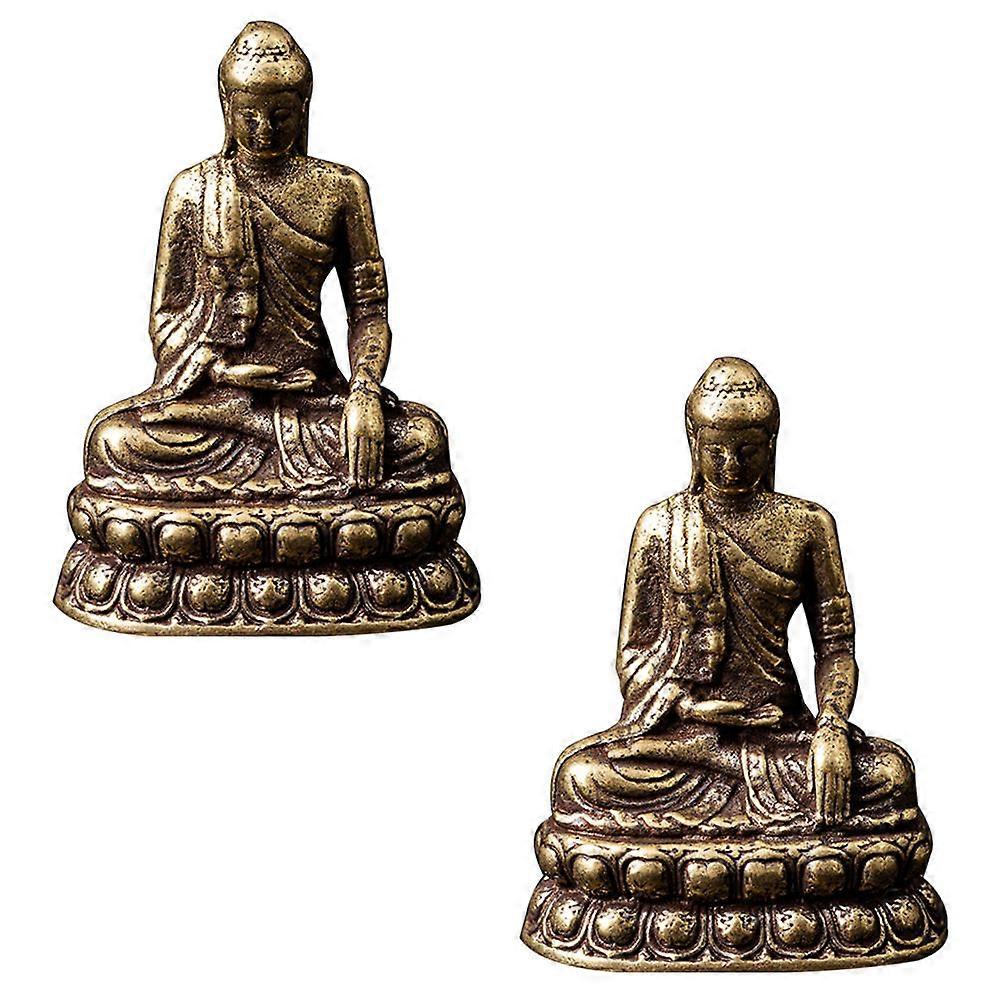Decorative Buddha Sculpture Pure Copper Ornaments for Table 4Pcs