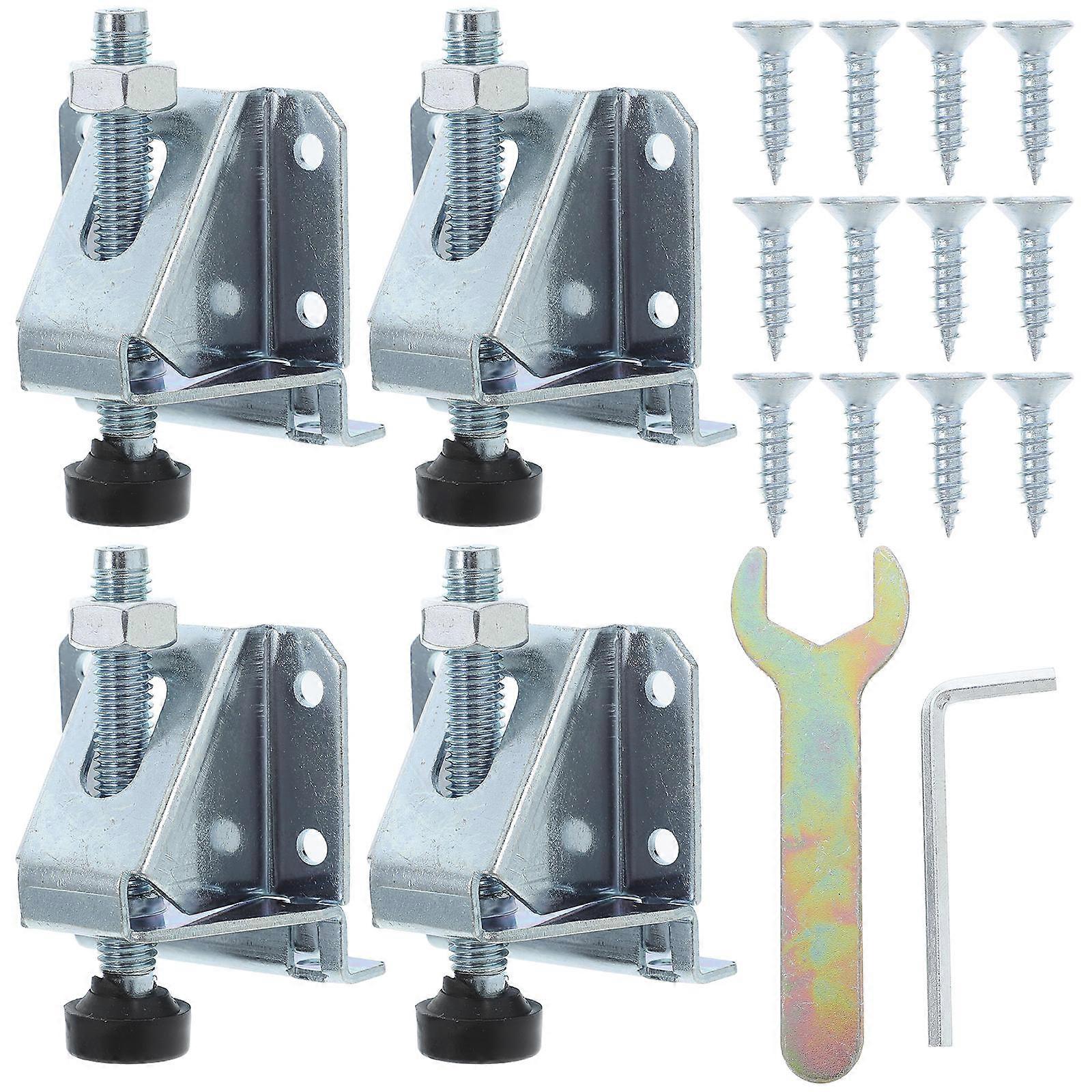 Furniture Adjustable Leveling Feet Silver for 1Set Side Mount Installation