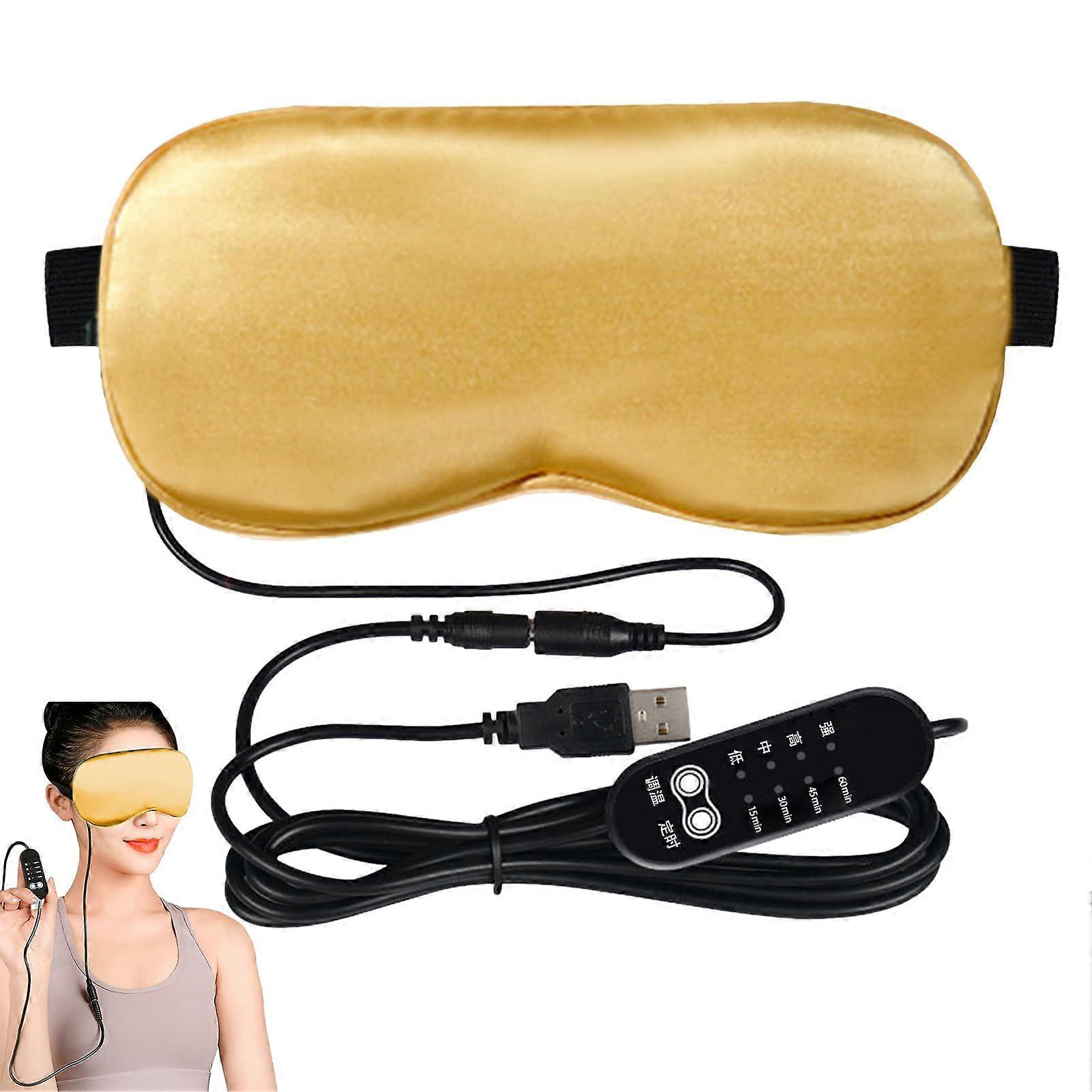 Heated Eye Patch Adjustable Heating Pad Electric Eye Warmer Temperature Controlled Compress Soft Strap Rose Gold