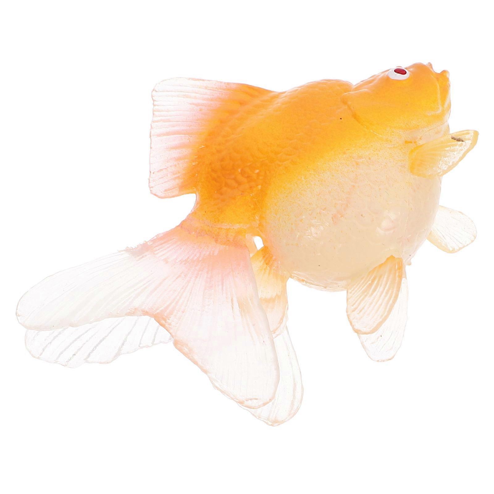 Plastic Fish Figurines Yellow ABS Decor for 4Pcs Miniature Fish Figurines