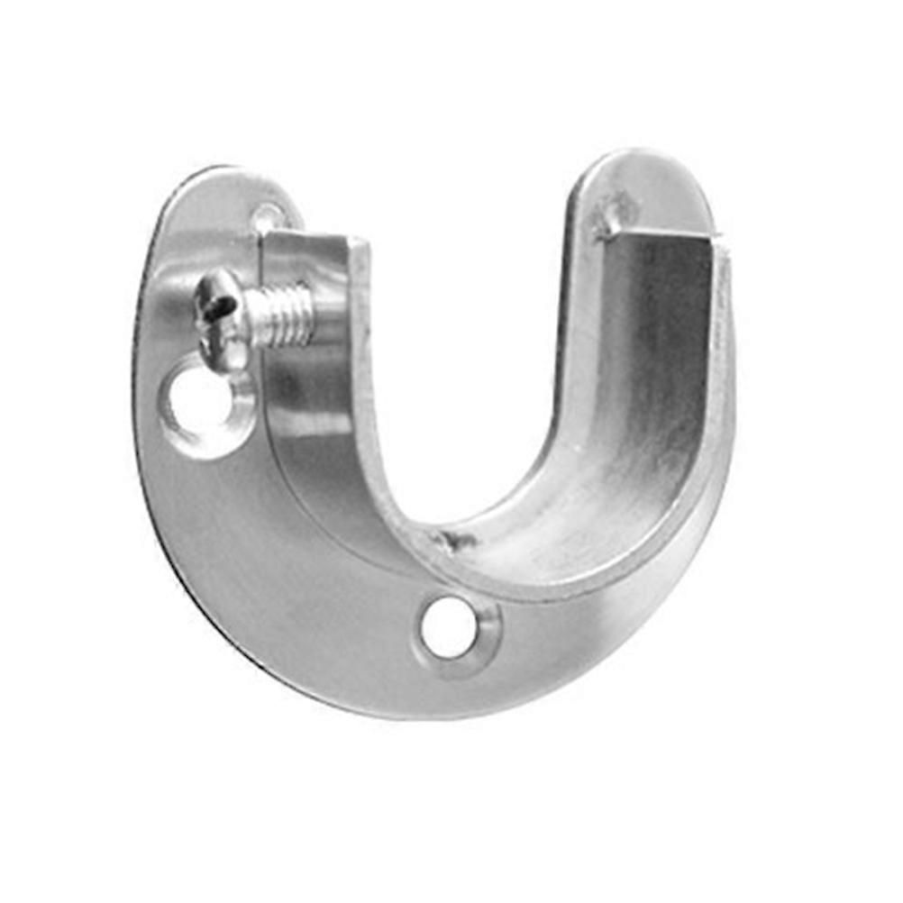 U Shaped Closet Pole Socket for Wardrobe Installation 6Sets Silver