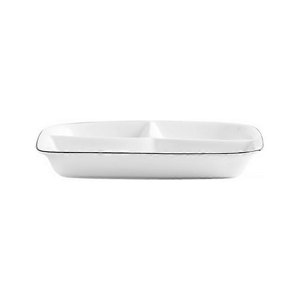 Practical Tray for Storage 1Pcs Ceramic Three Grid Breakfast Plate in White