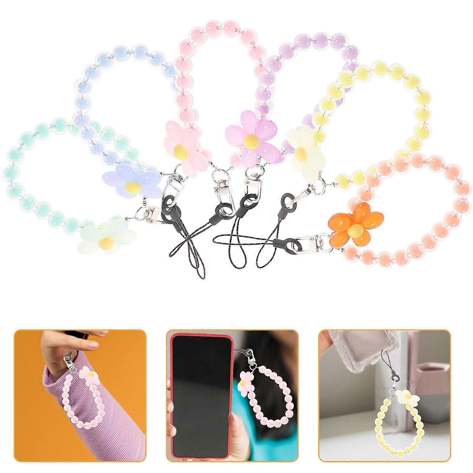 Cute Phone Charm Beaded Phone Chain for Decoration 18Pcs with Metal Resin