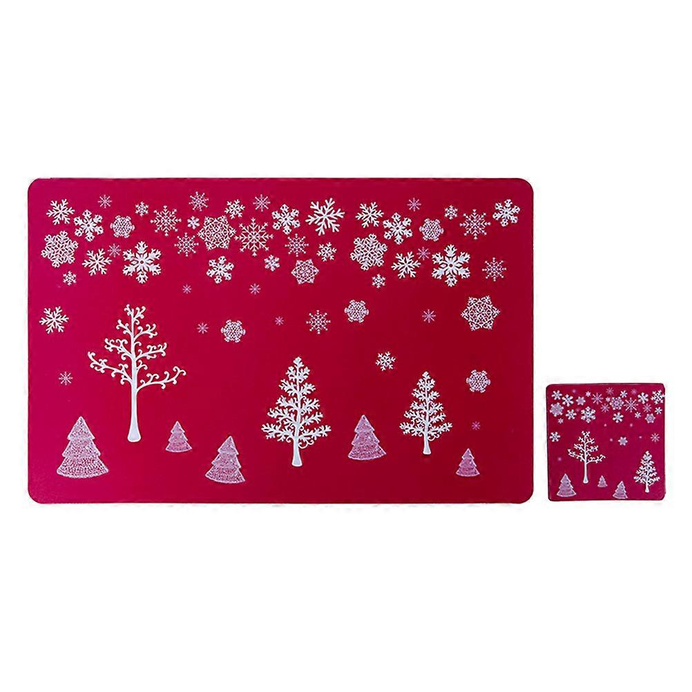 Christmas Placemats and Coasters Set for Table Protection 24Pcs Heat Resistant