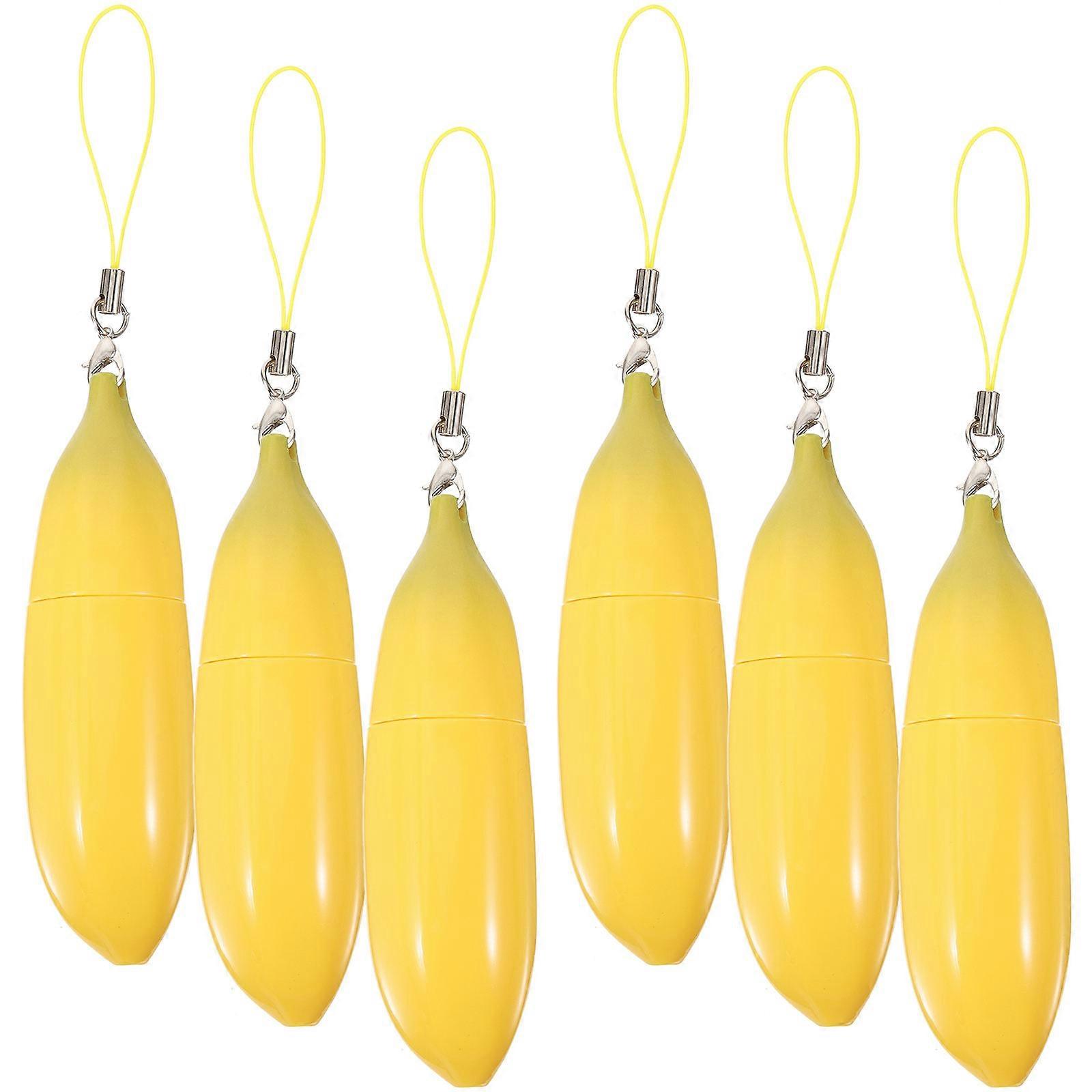 Empty Lip Gloss Bottles Lip Balm Containers for DIY 24Pcs Yellow Banana Shape