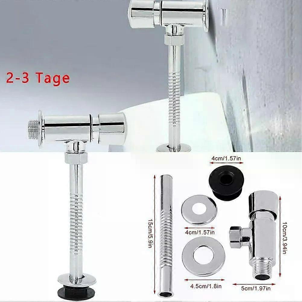 Flush Valve With Parts Urinal Pressure Flush Toilet Urinal Exposed 1/2\ Alloy Urinal Flush Valve DN15 Manual Toilet Flush Valve