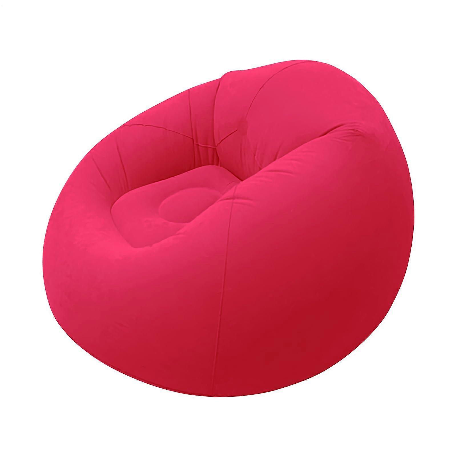 Inflatable Sofa Portable Folding Air Lounger For Garden Use And Sleeping Relaxing Travel Pool Red