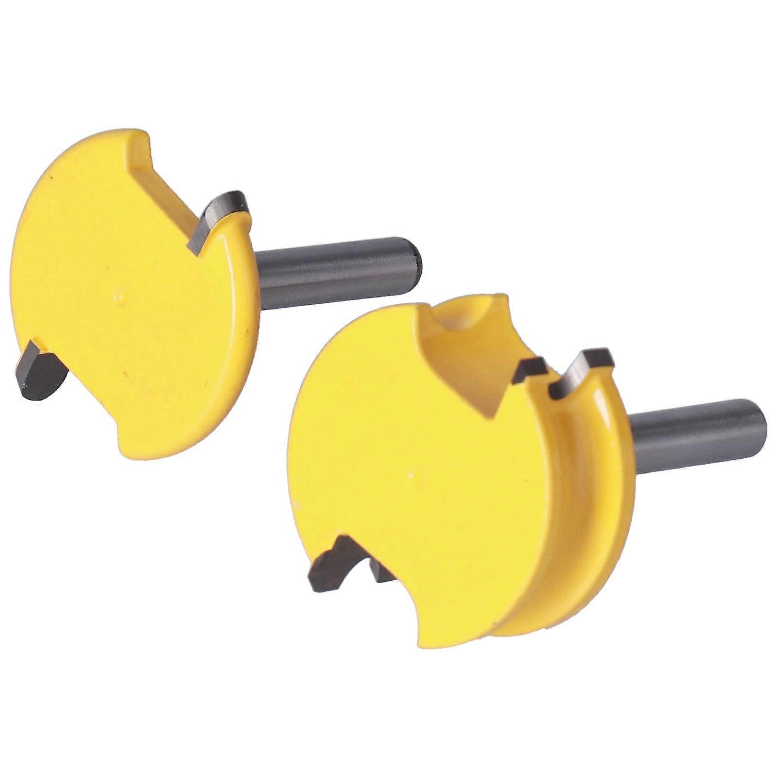 2Pcs 1/4in Shank Silver Yellow Bead Joint Router Bits for Woodworking