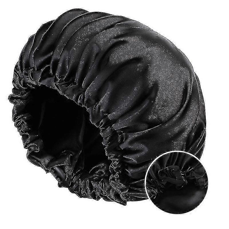 ディープコンディショニングヒートキャップ蒸しヘアスタイリングとトリートメントスチームキャップ蒸しヘアケアセラピーブラック+ブラック
