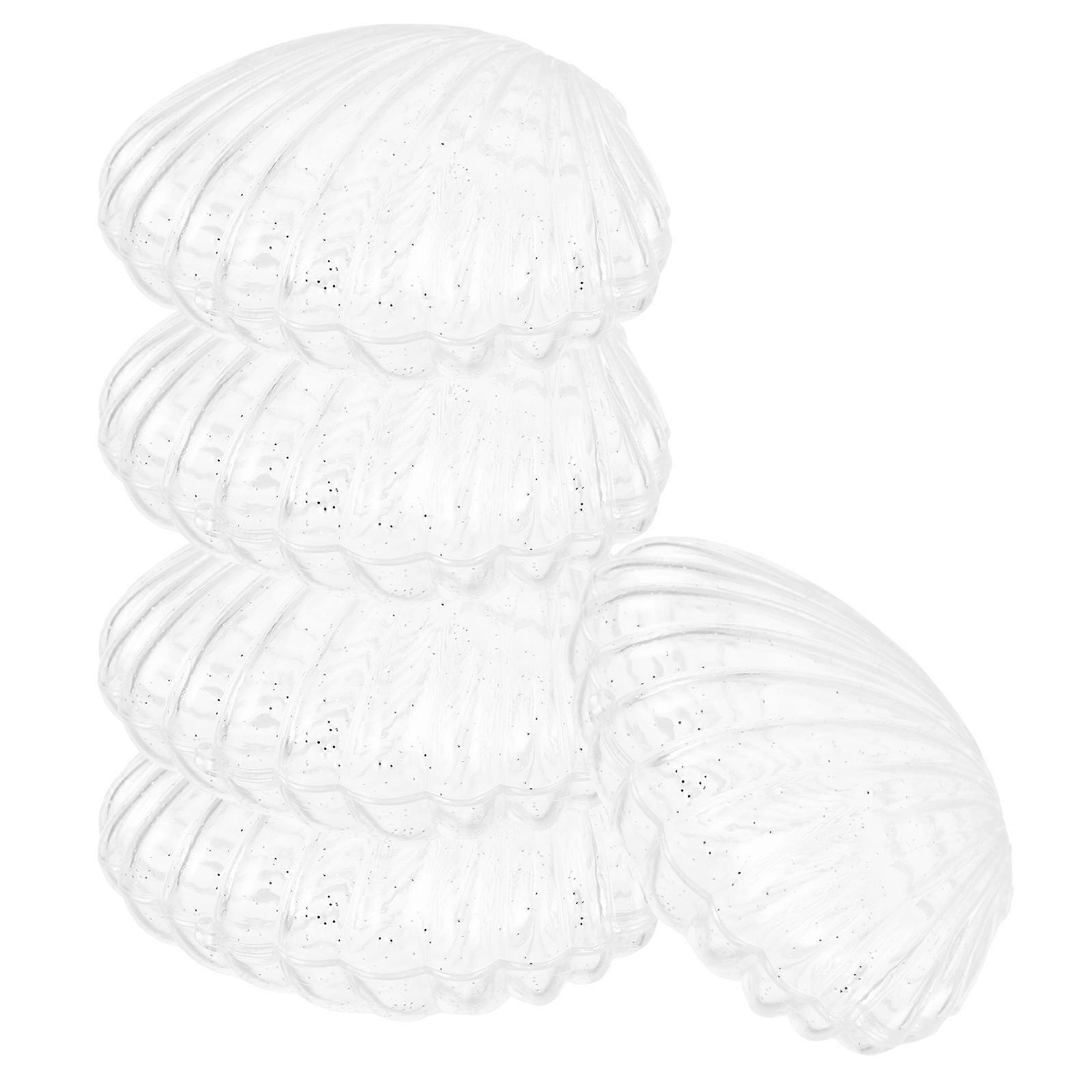 Transparent Seashell Candy Boxes for Storage 15Pcs Clear Plastic Clamshell Holders