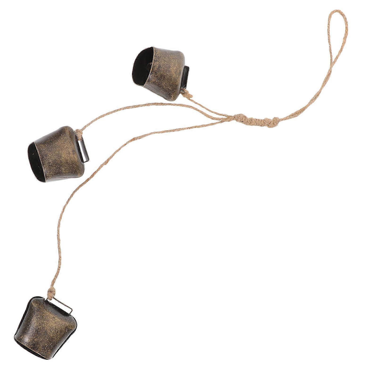 Rustic Metal Cow Bell Hanging Bell for Decoration 5Pcs Pack