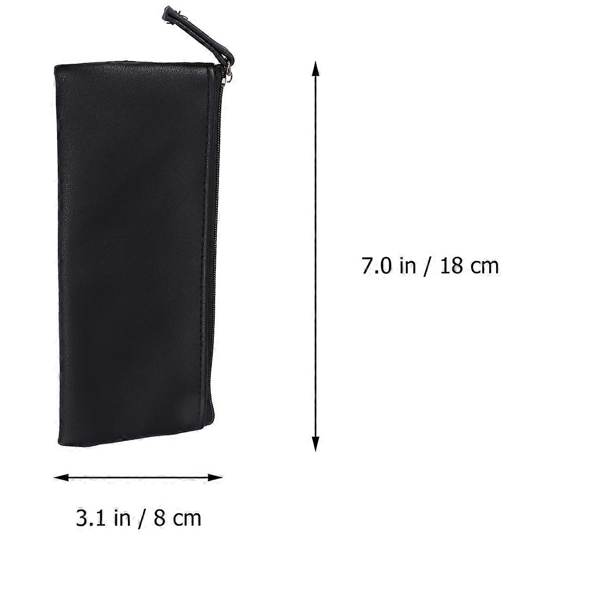 Black Rectangular Pencil Organizer Stationery Storage For School 31 X 14 X 1Cm 1Set