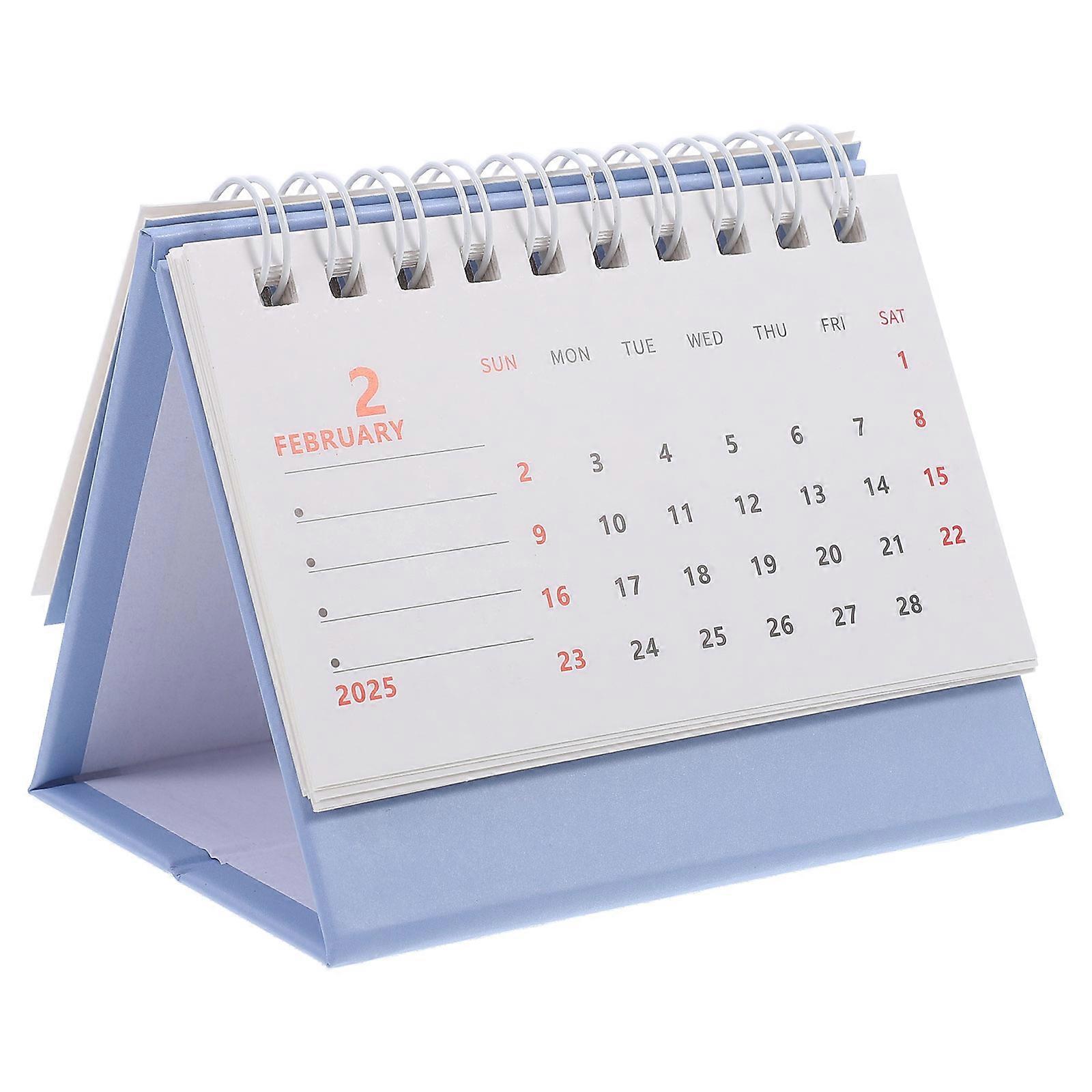 Paper Desk Calendar Sky-Blue Monthly Calendar for Daily Use 4Pcs Set