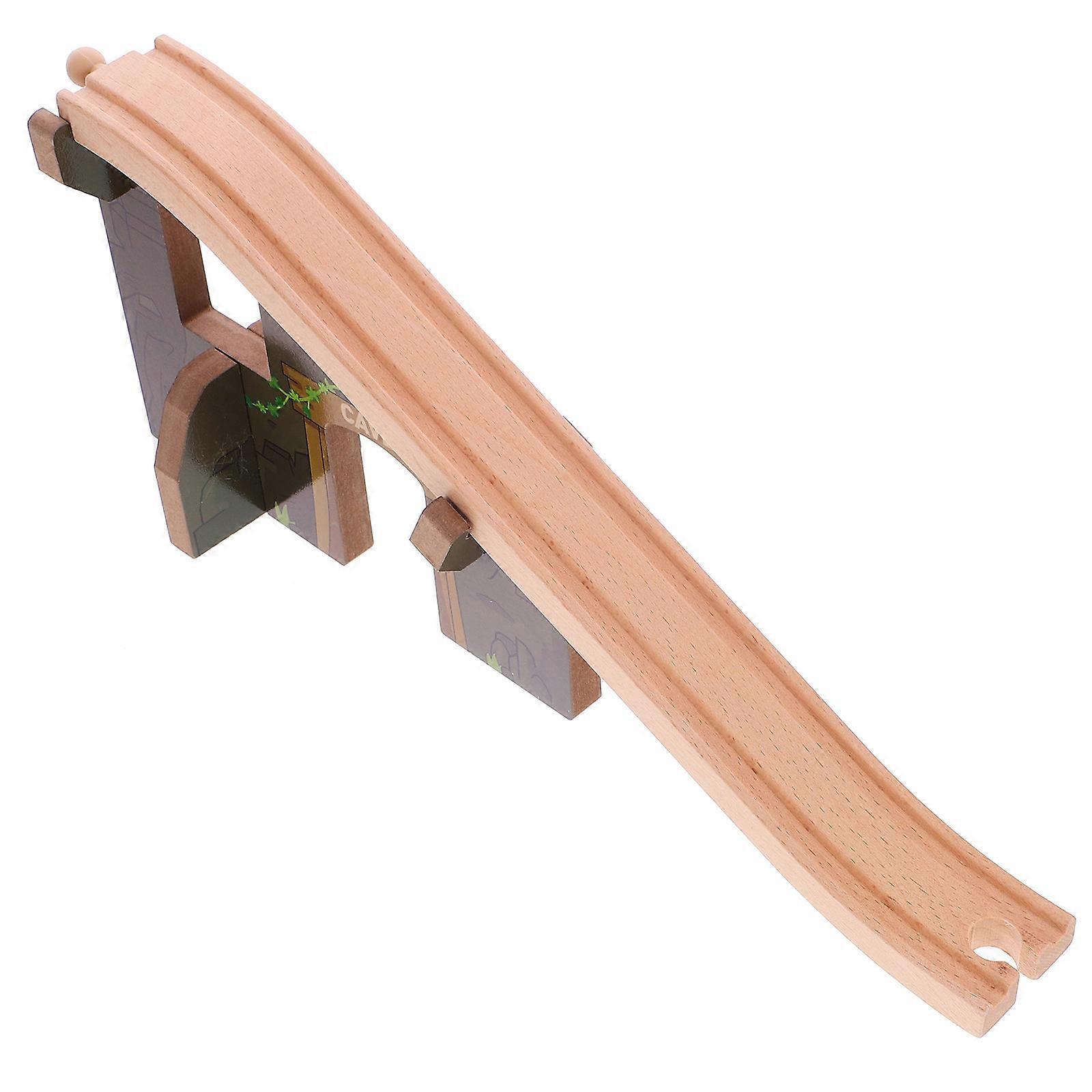 Kids Wooden Train Track Bridge for Creative Play 4Pcs Set