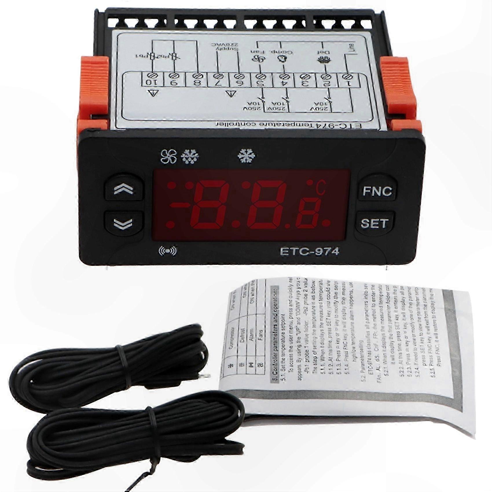 Climate Control Alarm Thermostat, 220V Digital Temperature Sensor for Regulation Solutions