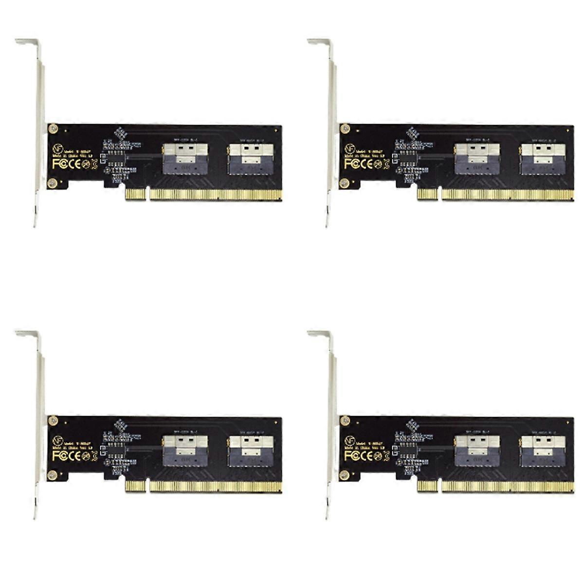 4X PCIe 4.0 X16 to 4 Ports NVMe-Compatible Expansion Card PCI-E Gen4/3 SlimSAS 8I SFF8654 Graphics C