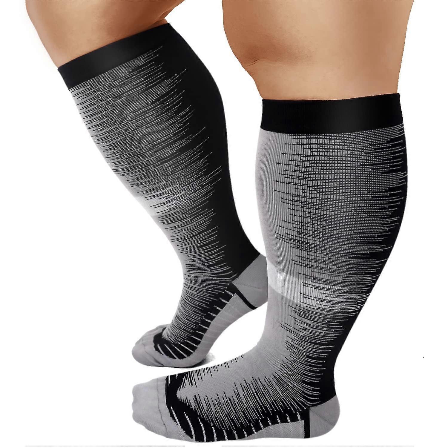 OLENNZ Wide Calf Compression Socks for Women and Men Circulation, Plus Size Knee High Support Stockings, 4XL