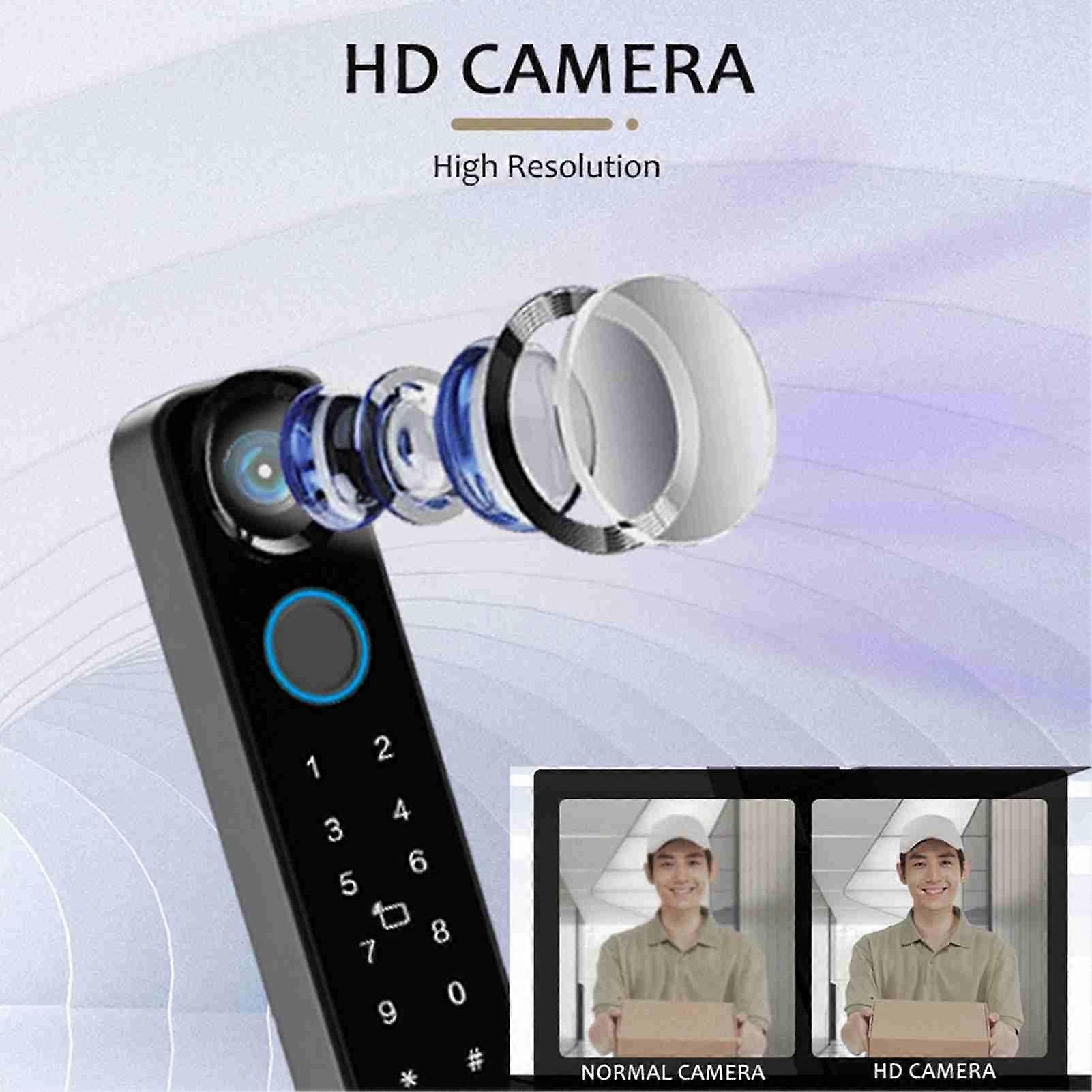Door Lock APP Keyless Entry Door Lock Aluminum Alloy 1080P Camera Smart Lock for Tuya