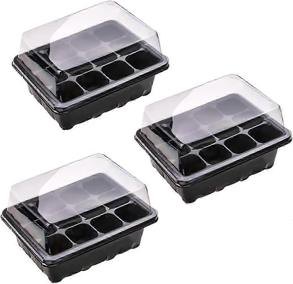 3 Pack Seedling Tray, Seedling Starter Tray with 12 Cells