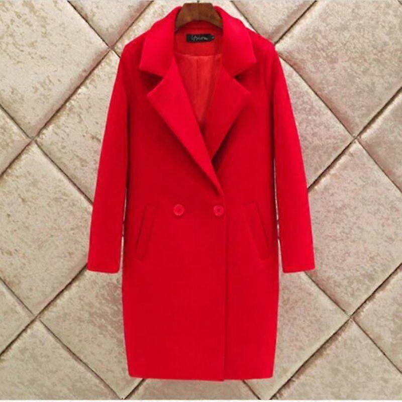 Luxora Høst Vinter Plus Size Ullkåpe Damekåpe Høy Kvalitet Lang Løs Elegant 3XL Høst Vinter