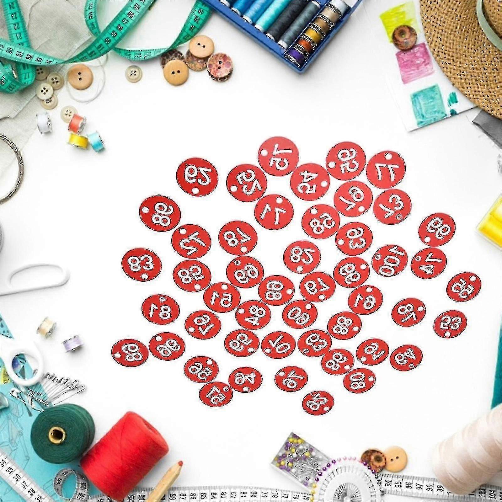 100ks Id Number Tags 1-100 Ryté číslo Id Tag Barevné pro kroužek na klíče