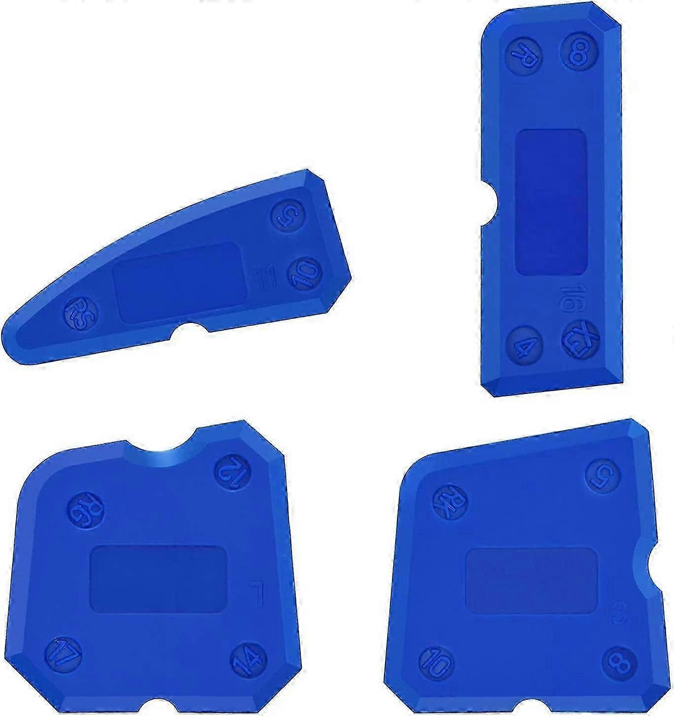 Sealant Finishing Tool,4 Piece Portable Blue Silicone Former Sealant Caulking Tool Kit,multi-edge Silicone Sealant Applicator Tool