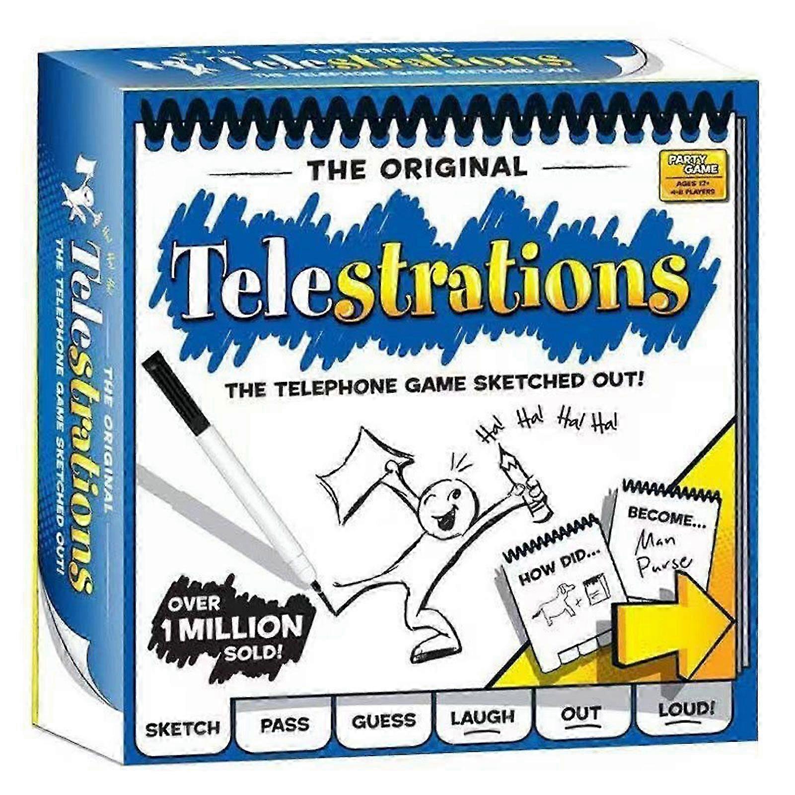 Telestrations 4-8 Players Board Game - Fun Hilarious Drawing & Guessing Party Game for Kids Adults