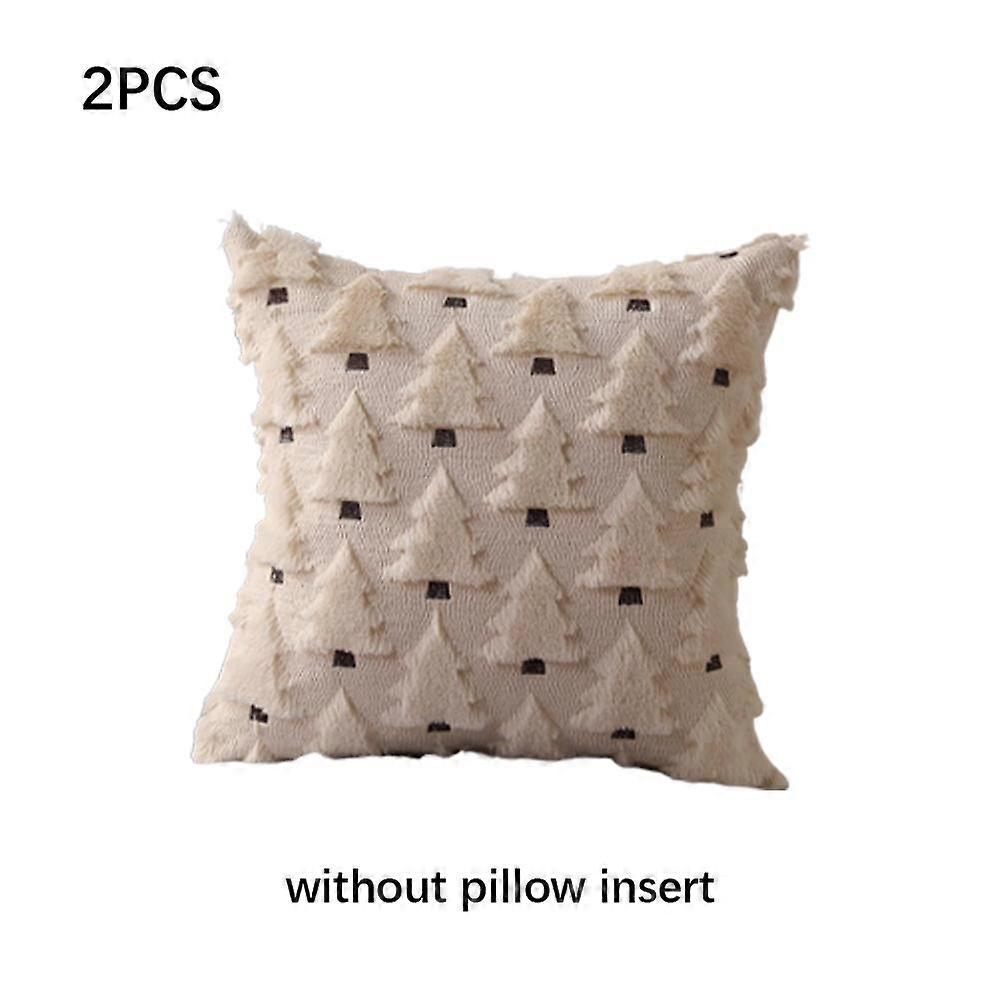 Festive Christmas Tree Pattern Pillowcases Set of 2 Soft Polyester 45x45 cm Home Decor