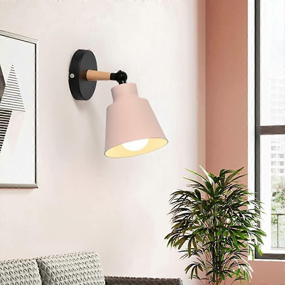 Metal Wall Light Adjustable Angle, Pink Wall Decor For Bedroom And Bathroom Model A
