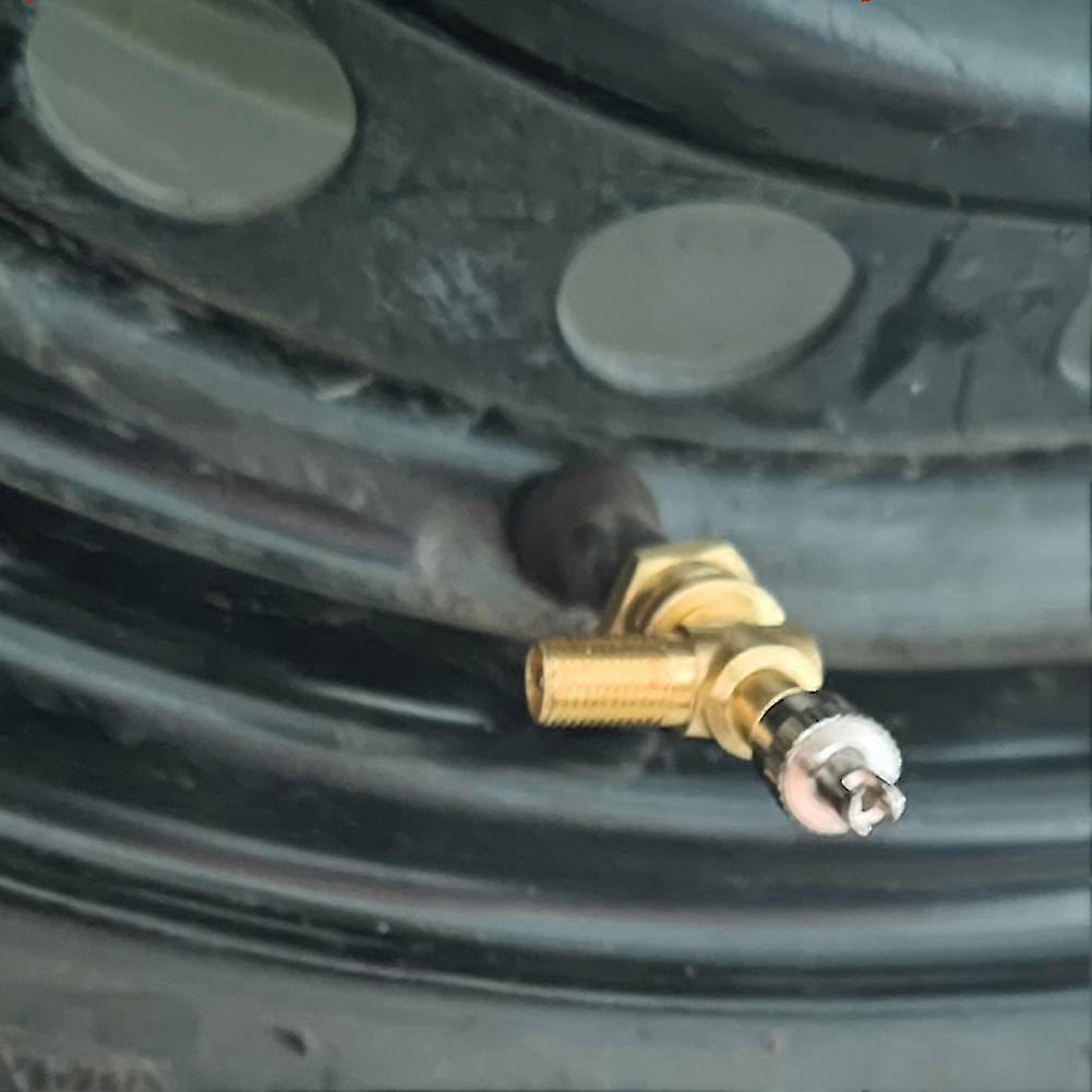 25-26 Tpms Valve Tee Adapter Debugging Car Tire Accessories Tyre Bleed Valves 3-way Pure Copper Yellow For Motorcycles Automobiles