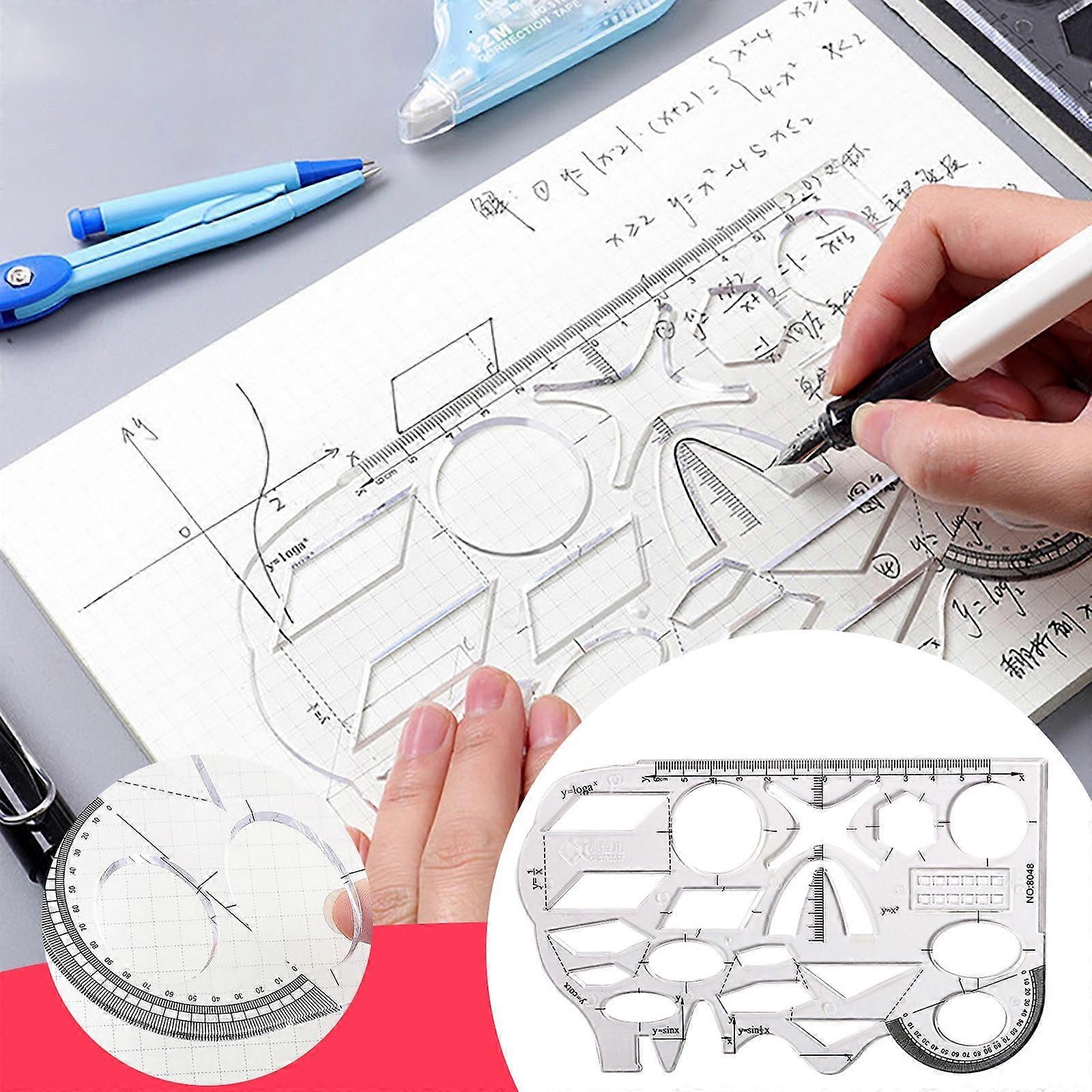 Back to School Clearance! Fnyoxu Ruler, Circle Template, Tamaki Circle Template Measuring Geometry Ruler Stencils Set for Office and School