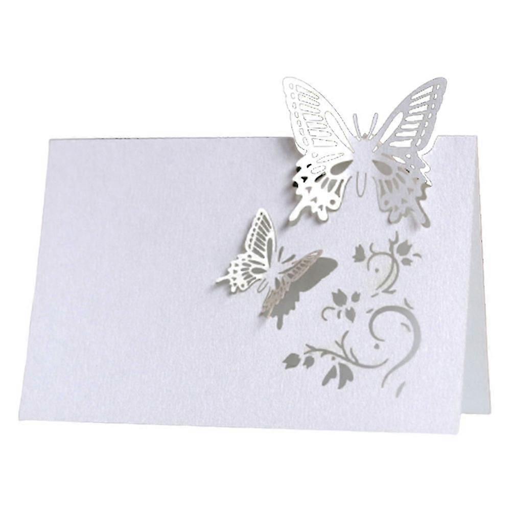 Spisebord Navn Stedkort Sommerfugl Bryllupsfest Aften Perlemorslaser