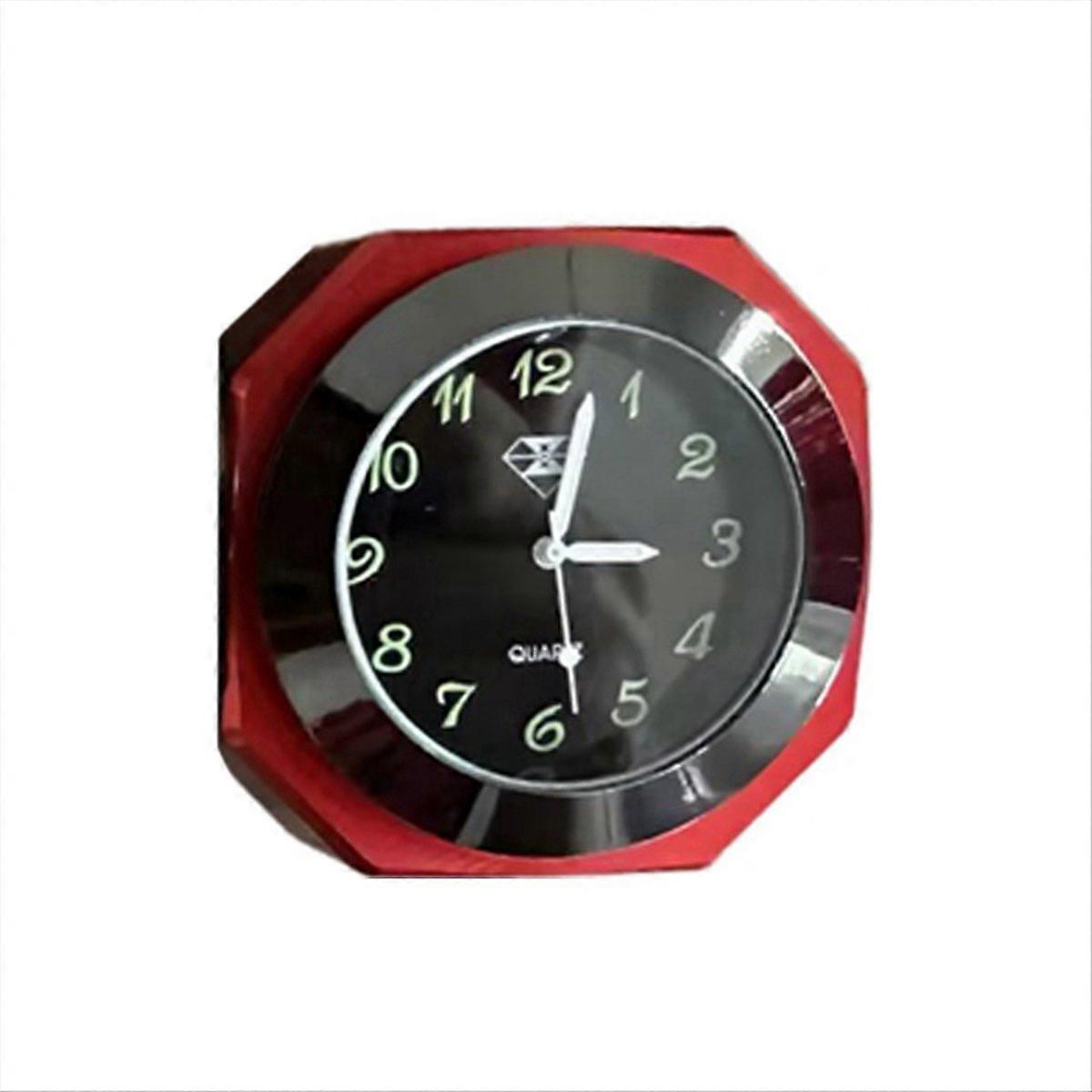 Motorcycle Clock Waterproof Mount Quartz Clock Watch Black Red