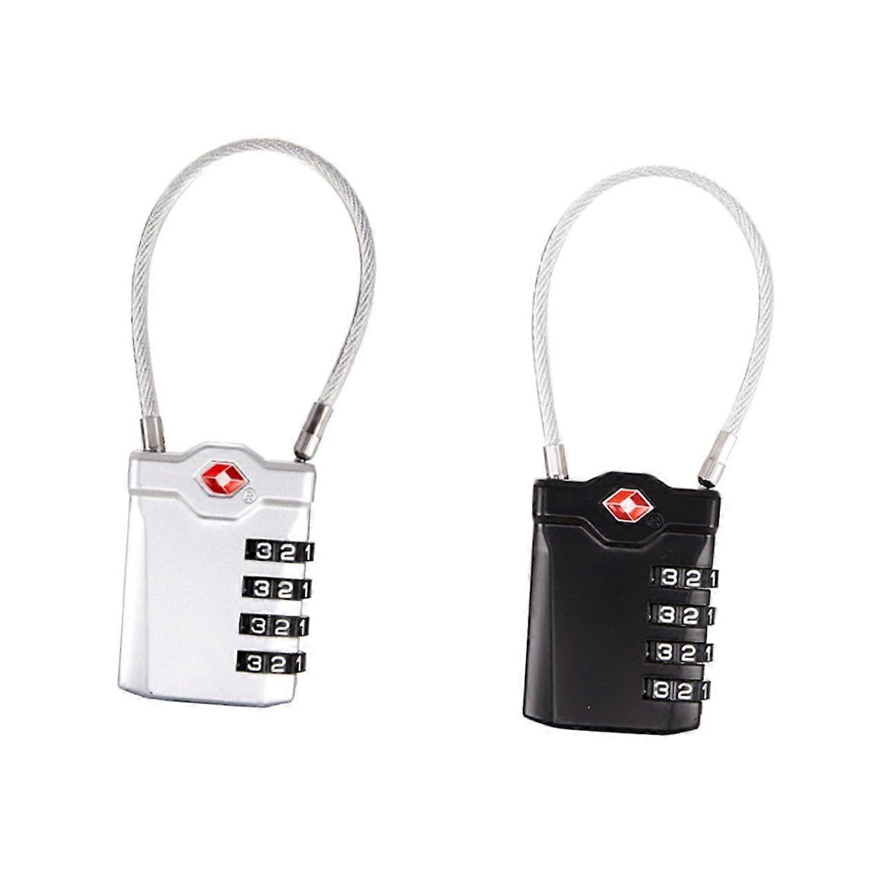 Customs Suitcase Lock 2Pack Small Combination Padlocks SilverBlack Lightweight Travel Locks For Luggage