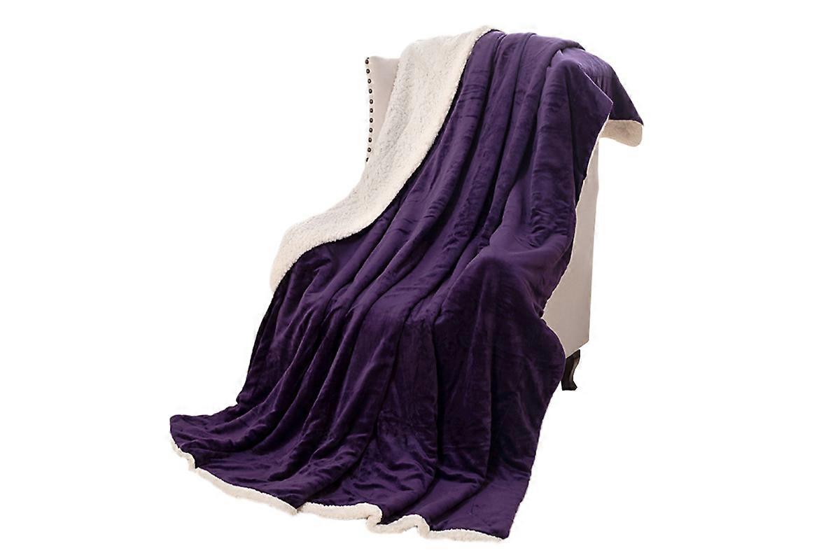 Ultra Plush Micro Faux Sherpa Lambswool Throw Blanket Reversible Blanket