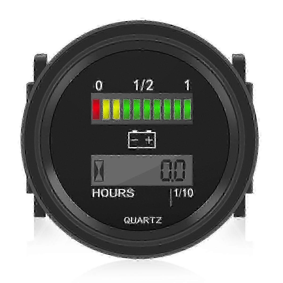12V/24V/36V/48V/72V LED Digital Battery Status Charge Indicator with Hour Meter Gauge