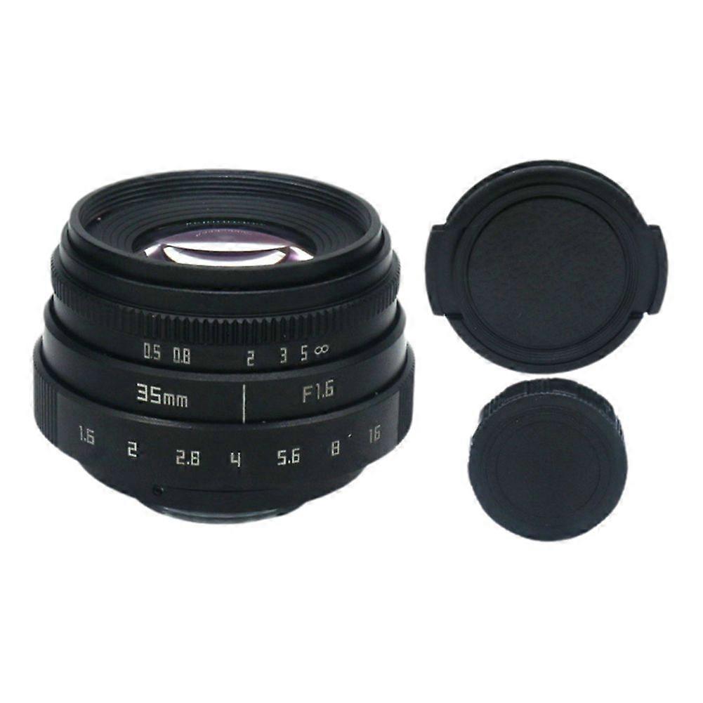 35mm F1.6 Camera Lens Large Aperture Manual Fixed Portrait Camera Lens for C-Mount Cameras Accessor