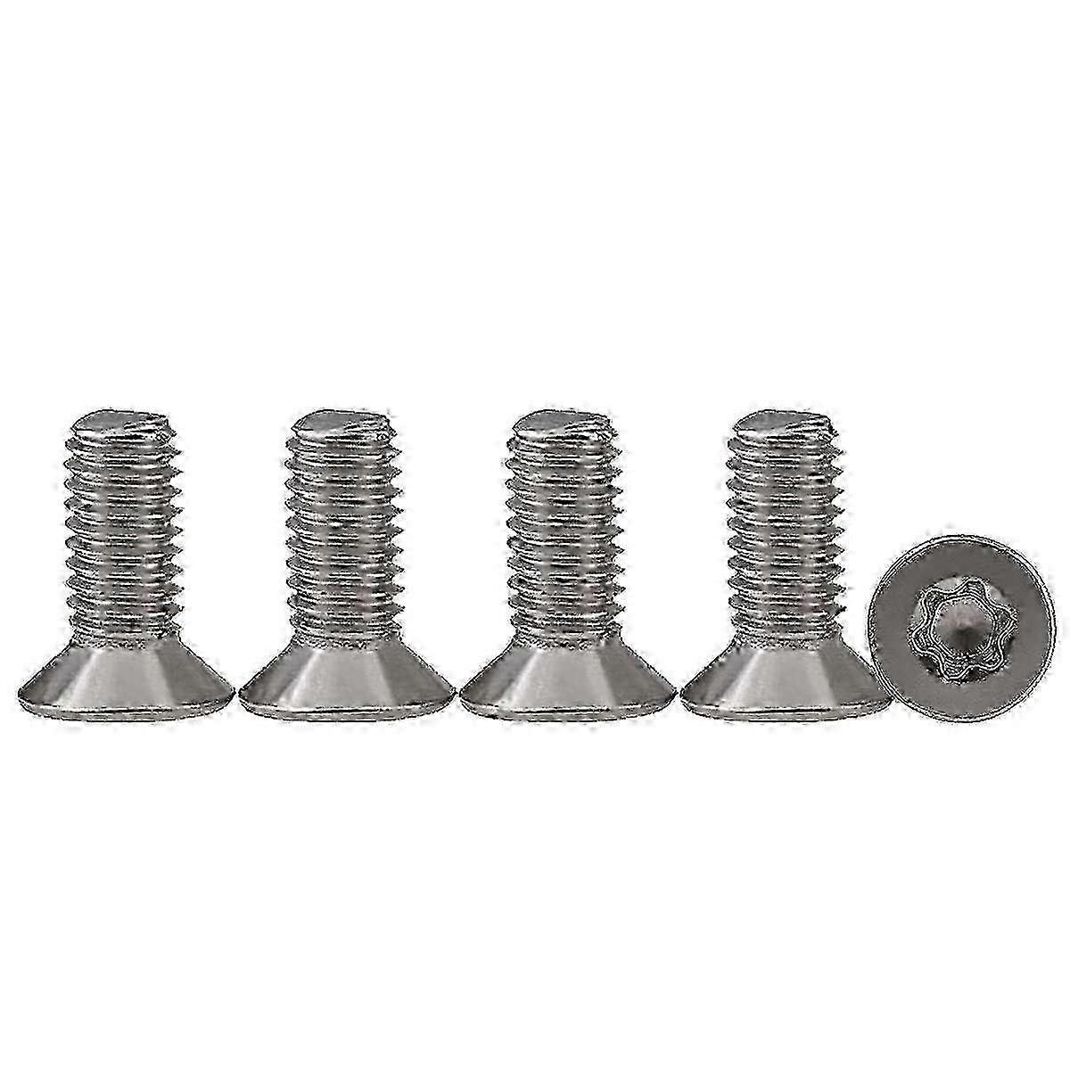 304 Stainless Steel M4 Countersunk Machine Screws with Torx Drive 25 Piece Set Fully Threaded