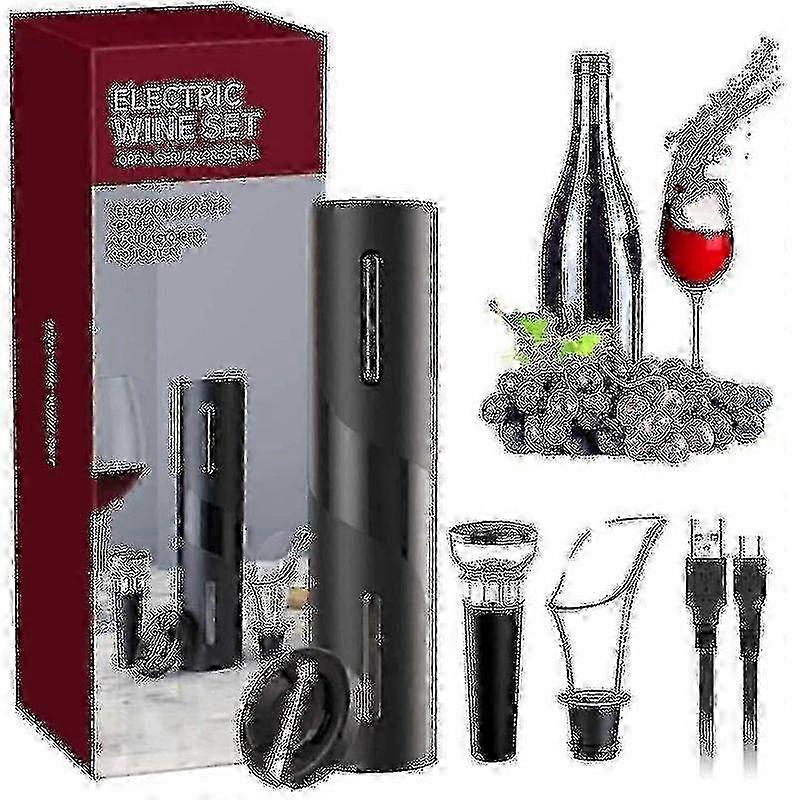 Electric Set, 5-in-1 Electronic Wine Opener, Rechargeable Automatic Wine Bottle
