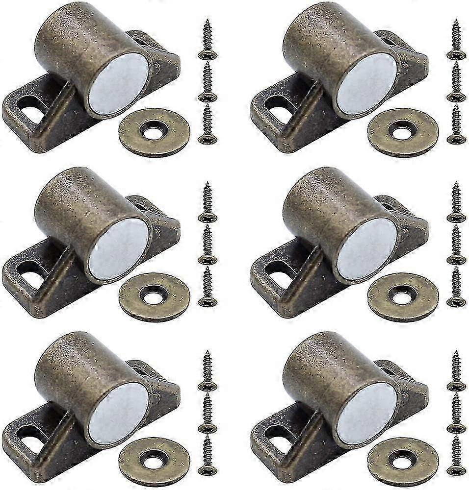 6 قطع مغناطيس باب خزانة - مزالج باب مغناطيسي - مع 6 غسالات و 18 برغي - باب مغناطيسي