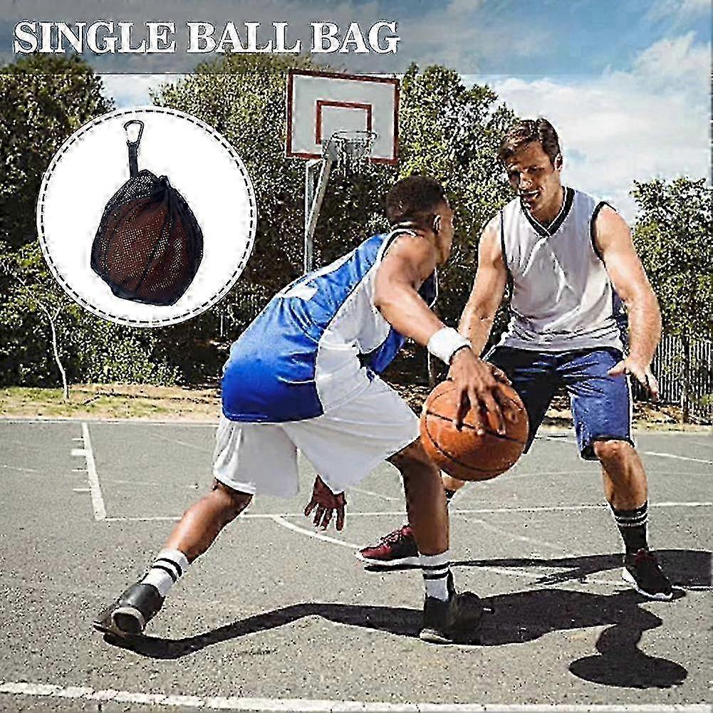 Single Ball Bag with Hook Net Bag Drawstring Bag for Basketball Soccer Sport 2025