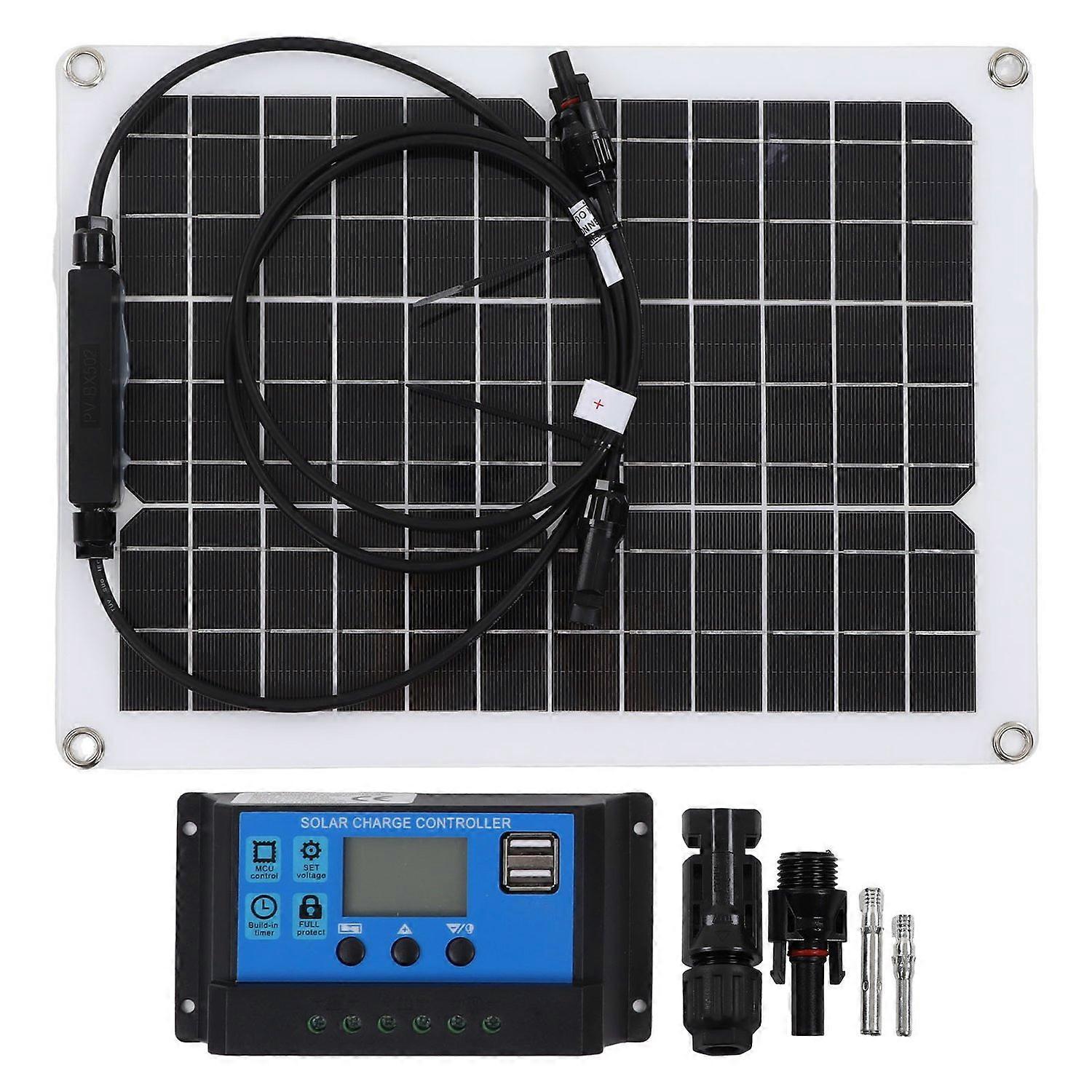 15W Flexible Solar Panel with 50A Controller Monocrystalline Silicon PET Photovoltaic Power Panel