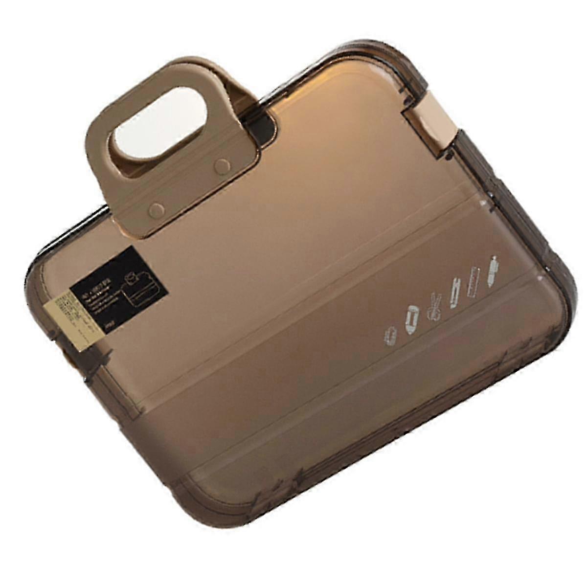 Plastic File Folder with Lockable Handle: Portable Box File, Waterproof Filing Supplies for Pencil Cases & More