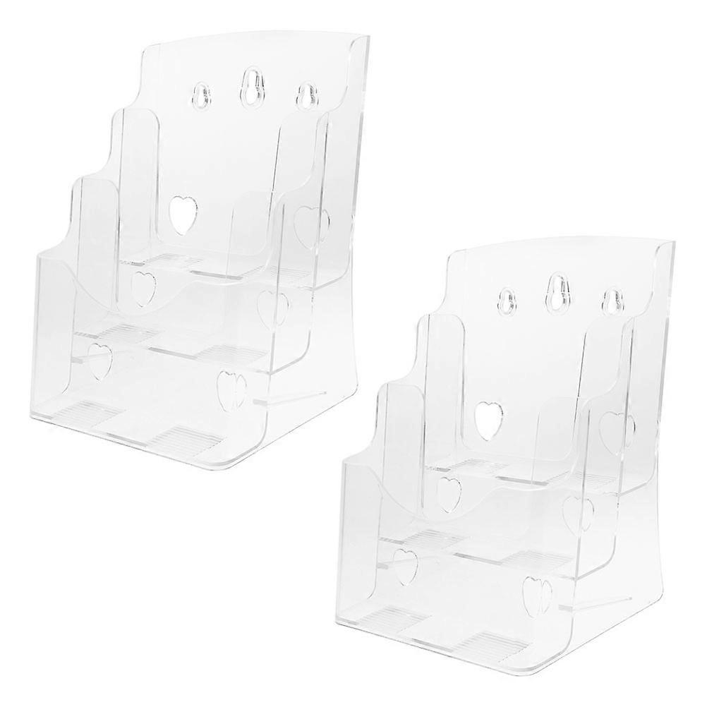 Brochure Holder Acrylic Brochure Holder for Storage Use 2Pcs Tabletop Display