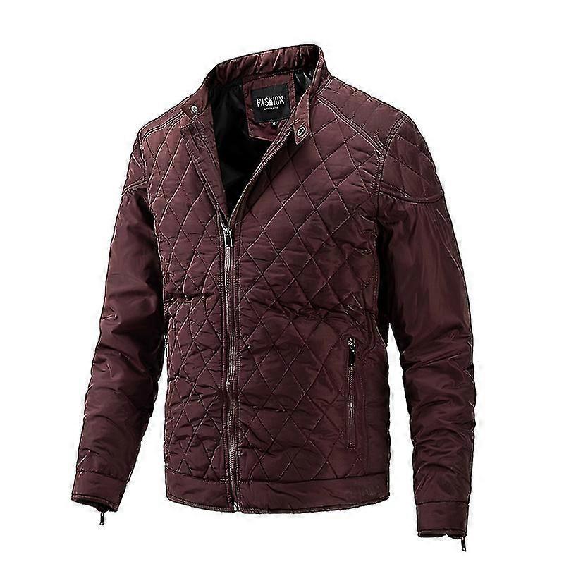 Basic Parkas Quilted Jacket Men Casual Stand Collar Solid Color Warm C