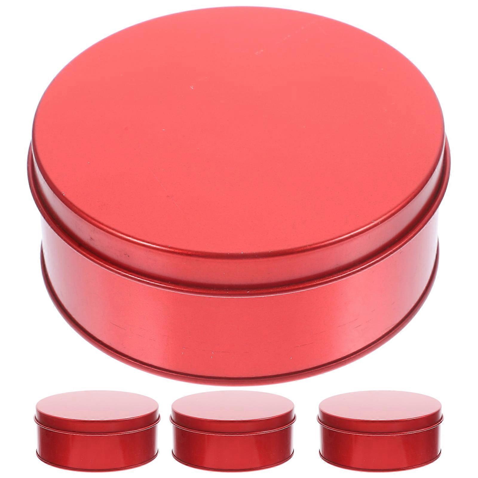 4Pcs Cookie Tins with Lids Round Cookie Tins Candy Boxes Party Cookie Boxes Gift Boxes