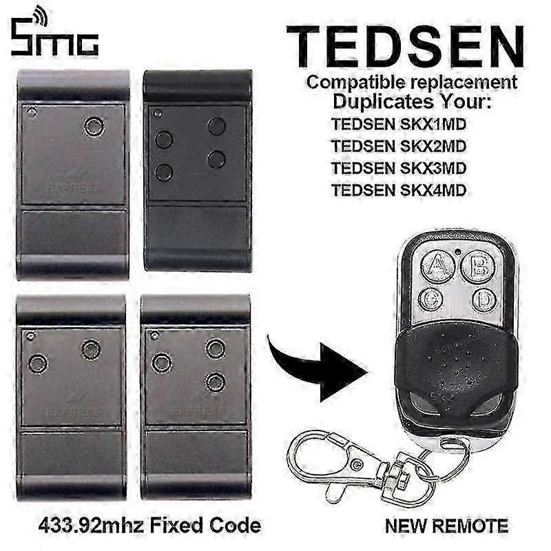 433MHz Remote Transmitter for Tedsen SKX3MD Garage Gate Control System