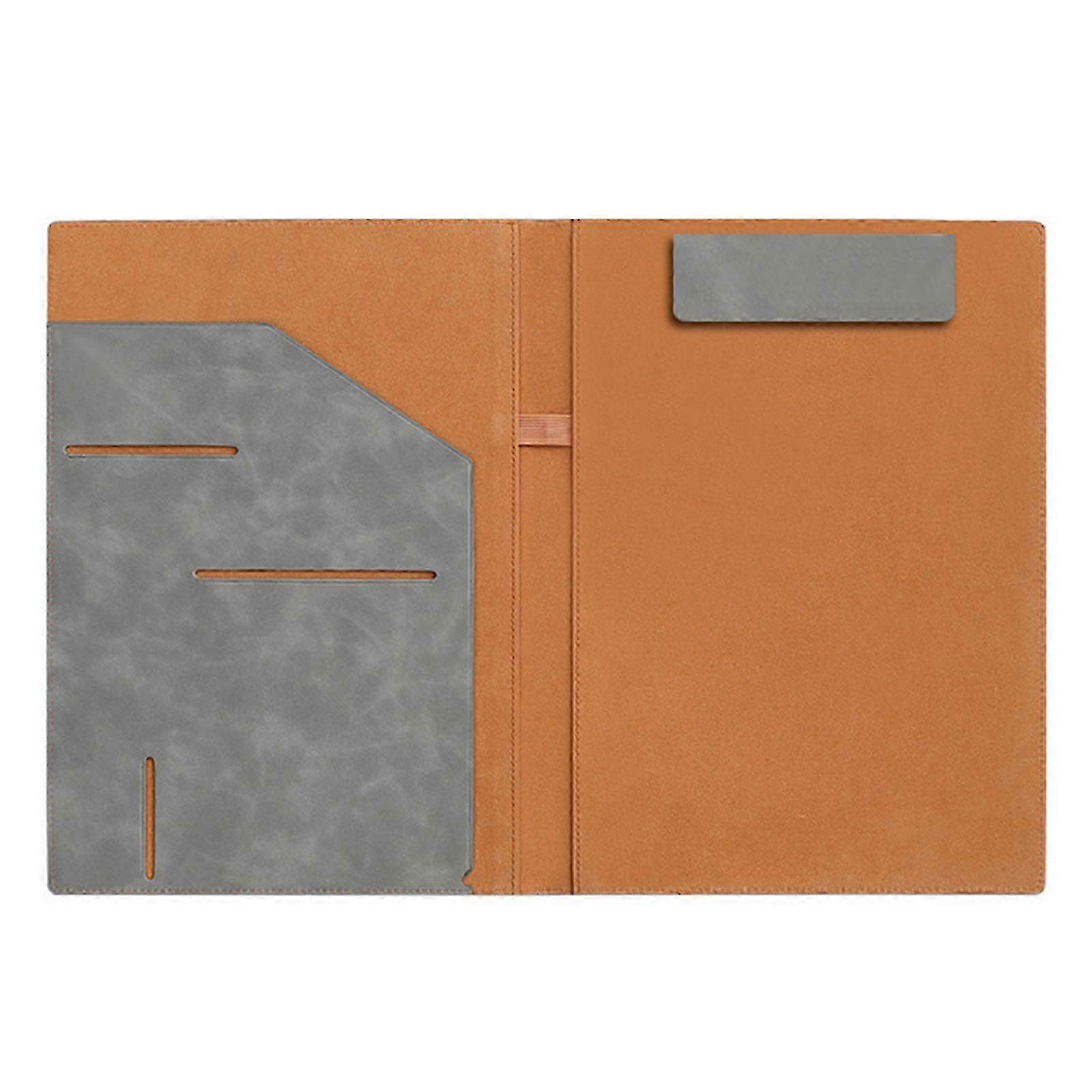 A 4 Writing Case Clipboard Leather Business Folder with Magnetic Closure Conference Folder A 4 Document Folder for Daily Grey z