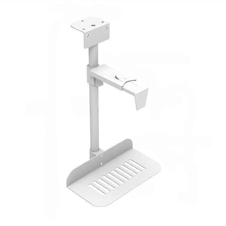 Universal PC Case Holder Adjustable Under Desk Mount with 360° Swivel for Gaming Tower (White)