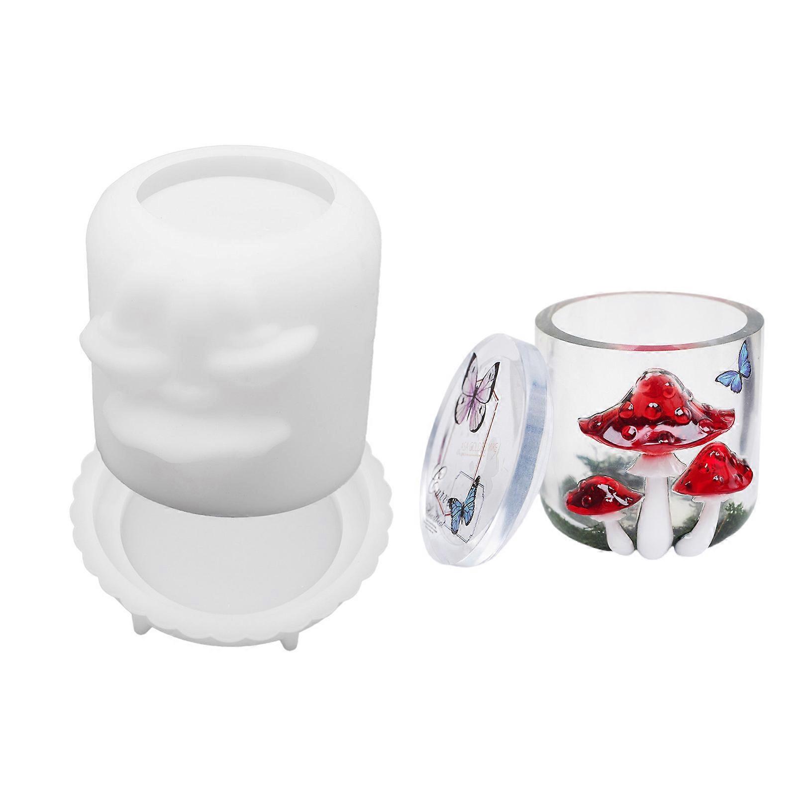 Multiple Use Sturdy Silicone Mushroom Jar Mould for Resin Casting Soap Candle Making Unique Designs Craft Multicolor
